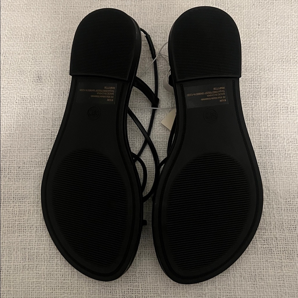 A New Day Women's Black Strappy Sandals Size 6.5 Wide NWT - Picture 3 of 5